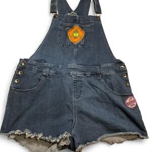 Disney wilderness embroidered overall‎ cutoff denim